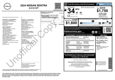 Photos of 2024 Nissan Sentra S for sale in Jacksonville, FL at Auto Boutique Florida