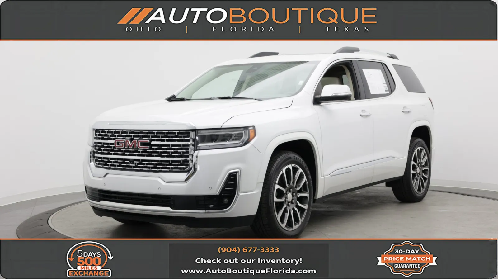 White 2020 GMC Acadia Denali for sale in Jacksonville, FL
