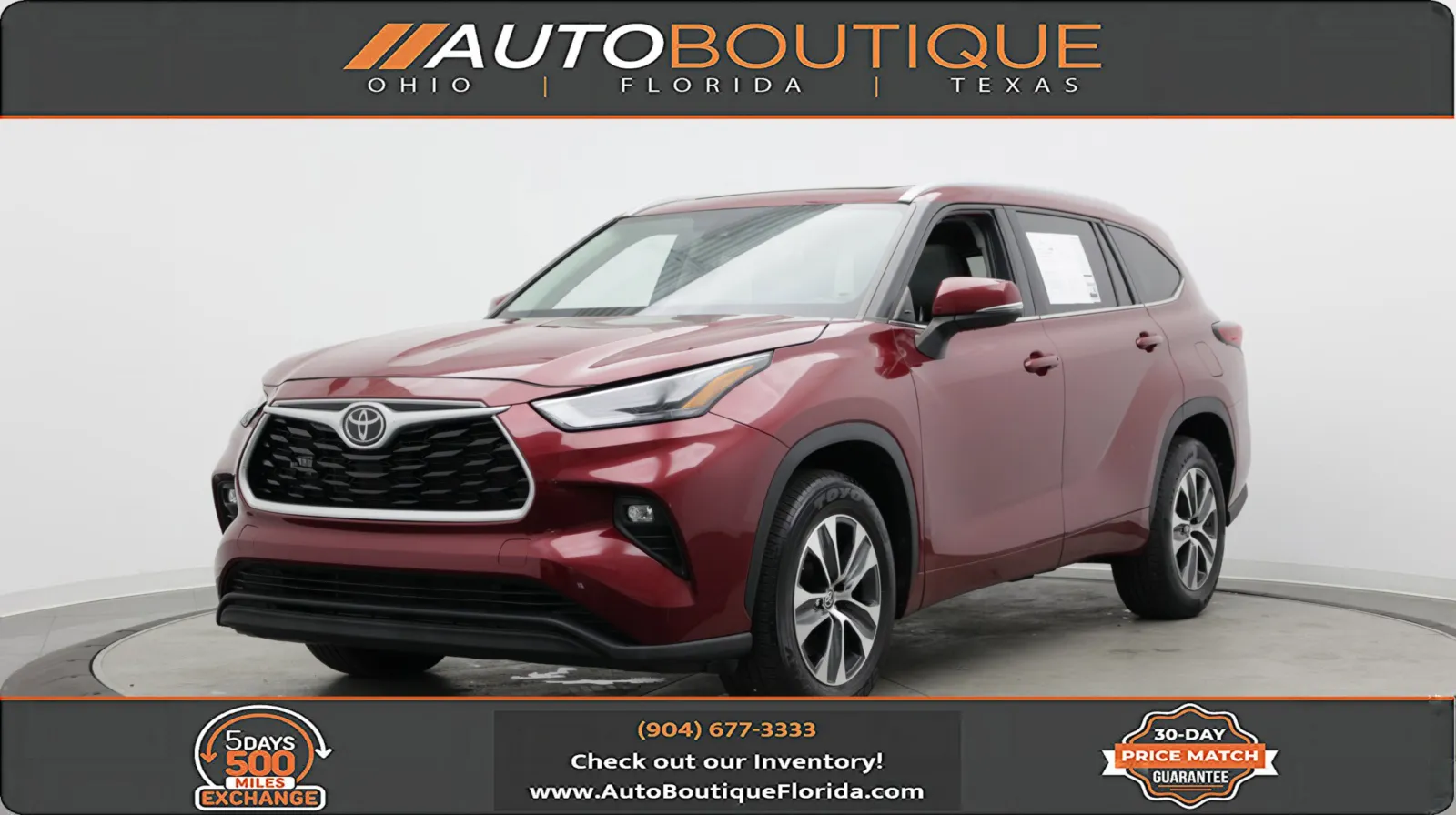 Red 2022 Toyota Highlander XLE for sale in Jacksonville, FL