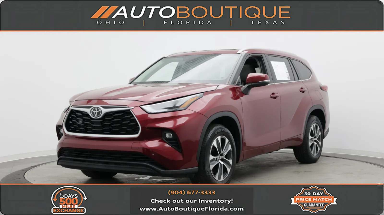 Red 2022 Toyota Highlander XLE for sale in Jacksonville, FL