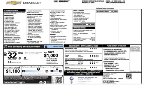 Photos of 2022 Chevrolet Malibu LT for sale in Jacksonville, FL at Auto Boutique Florida