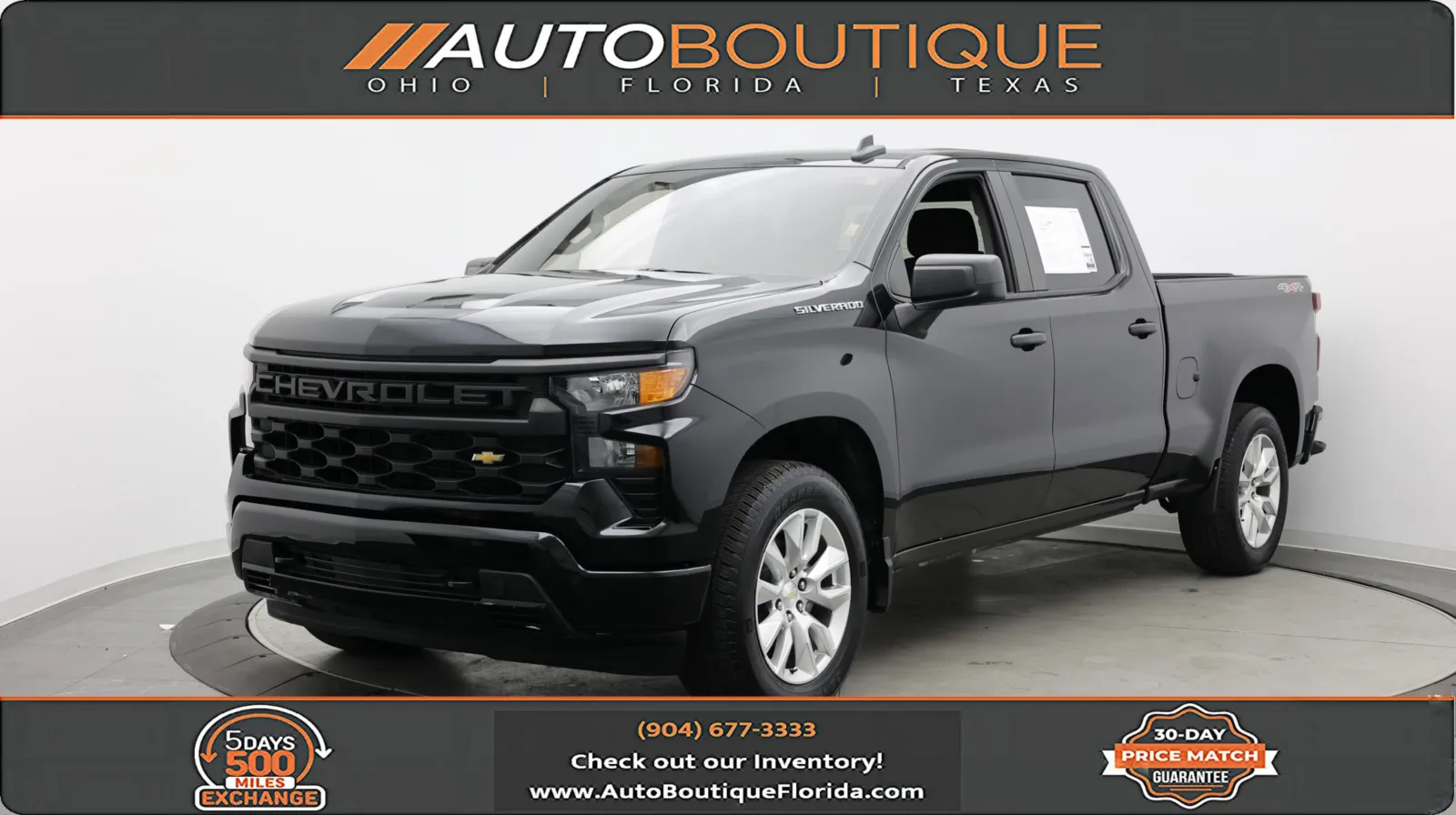 Black 2023 Chevrolet Silverado 1500 Custom for sale in Jacksonville, FL
