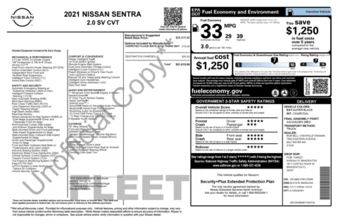 Photos of 2021 Nissan Sentra SV for sale in Jacksonville, FL at Auto Boutique Florida