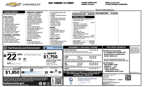 More photos of 2021 Chevrolet Camaro 1LT at Auto Boutique Florida, FL