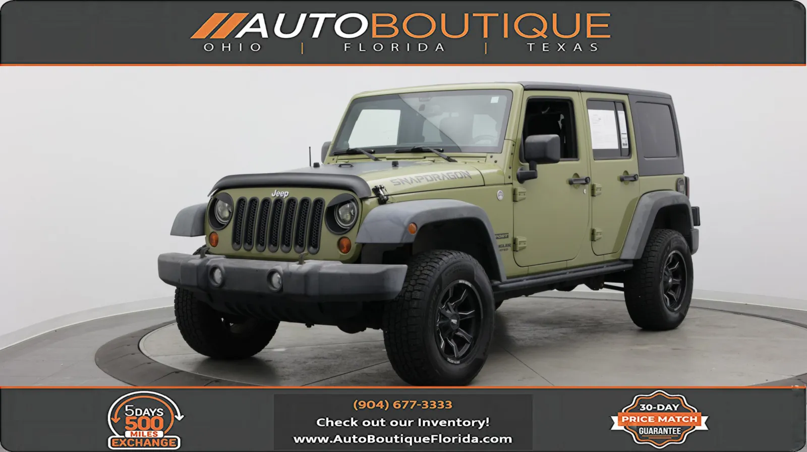 Green 2013 Jeep Wrangler Unlimited Sport for sale in Jacksonville, FL