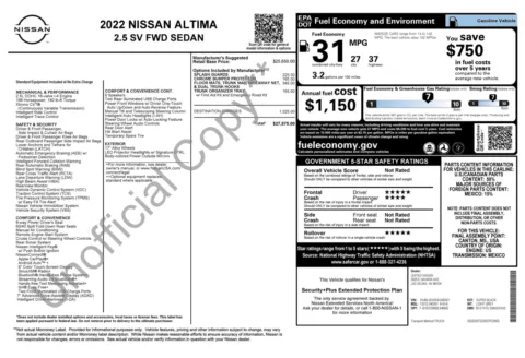 Photos of 2022 Nissan Altima 2.5 SV for sale in Jacksonville, FL at Auto Boutique Florida