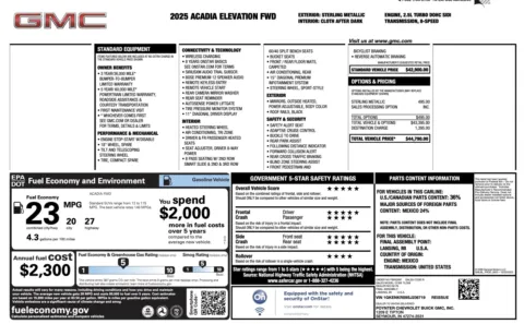 Photos of 2025 GMC Acadia FWD Elevation for sale in Jacksonville, FL at Auto Boutique Florida