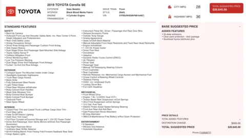 Photos of 2019 Toyota Corolla SE for sale in Jacksonville, FL at Auto Boutique Florida