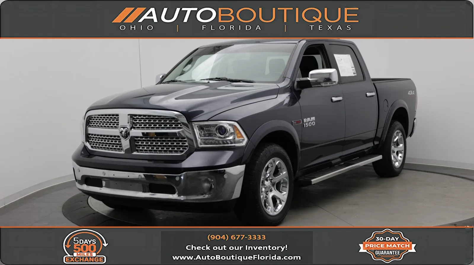 Blue 2017 Ram 1500 Laramie for sale in Jacksonville, FL