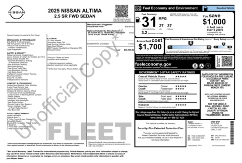 Photos of 2025 Nissan Altima SR for sale in Jacksonville, FL at Auto Boutique Florida