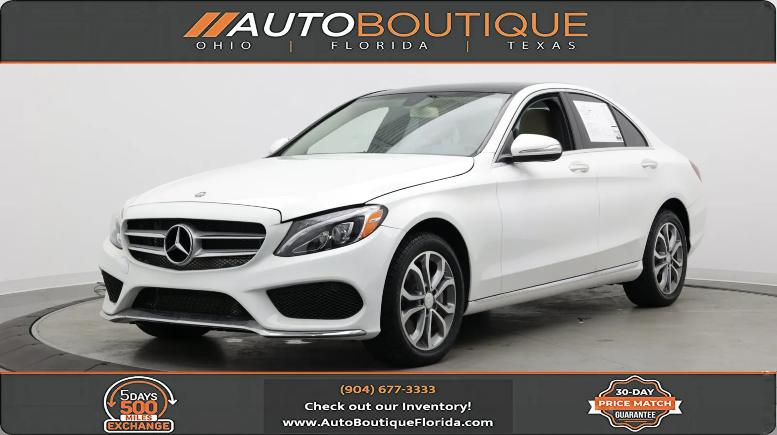 White 2015 Mercedes-Benz C-Class C 300 for sale in Jacksonville, FL