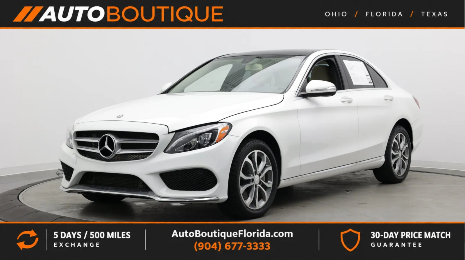 White 2015 Mercedes-Benz C-Class C 300 for sale in Jacksonville, FL