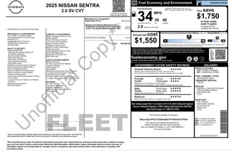 Photos of 2025 Nissan Sentra SV for sale in Jacksonville, FL at Auto Boutique Florida