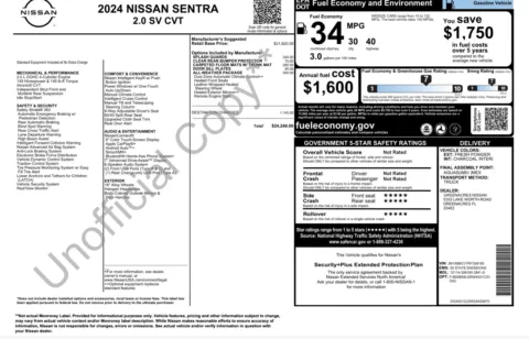 Photos of 2024 Nissan Sentra SV for sale in Jacksonville, FL at Auto Boutique Florida