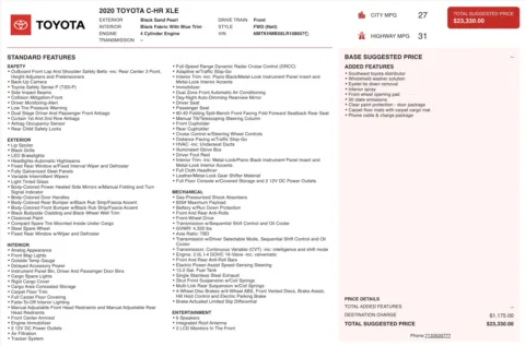 Photos of 2020 Toyota C-HR XLE for sale in Jacksonville, FL at Auto Boutique Florida