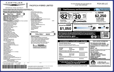 Photos of 2021 Chrysler Pacifica Hybrid Limited for sale in Jacksonville, FL at Auto Boutique Florida