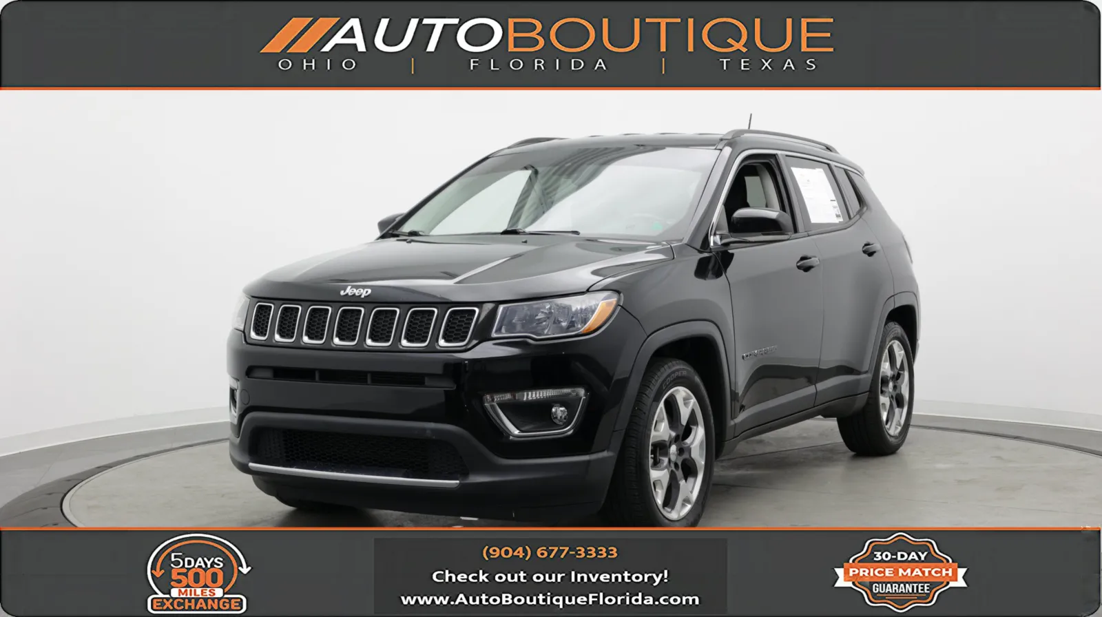 Black 2020 Jeep Compass Limited for sale in Jacksonville, FL