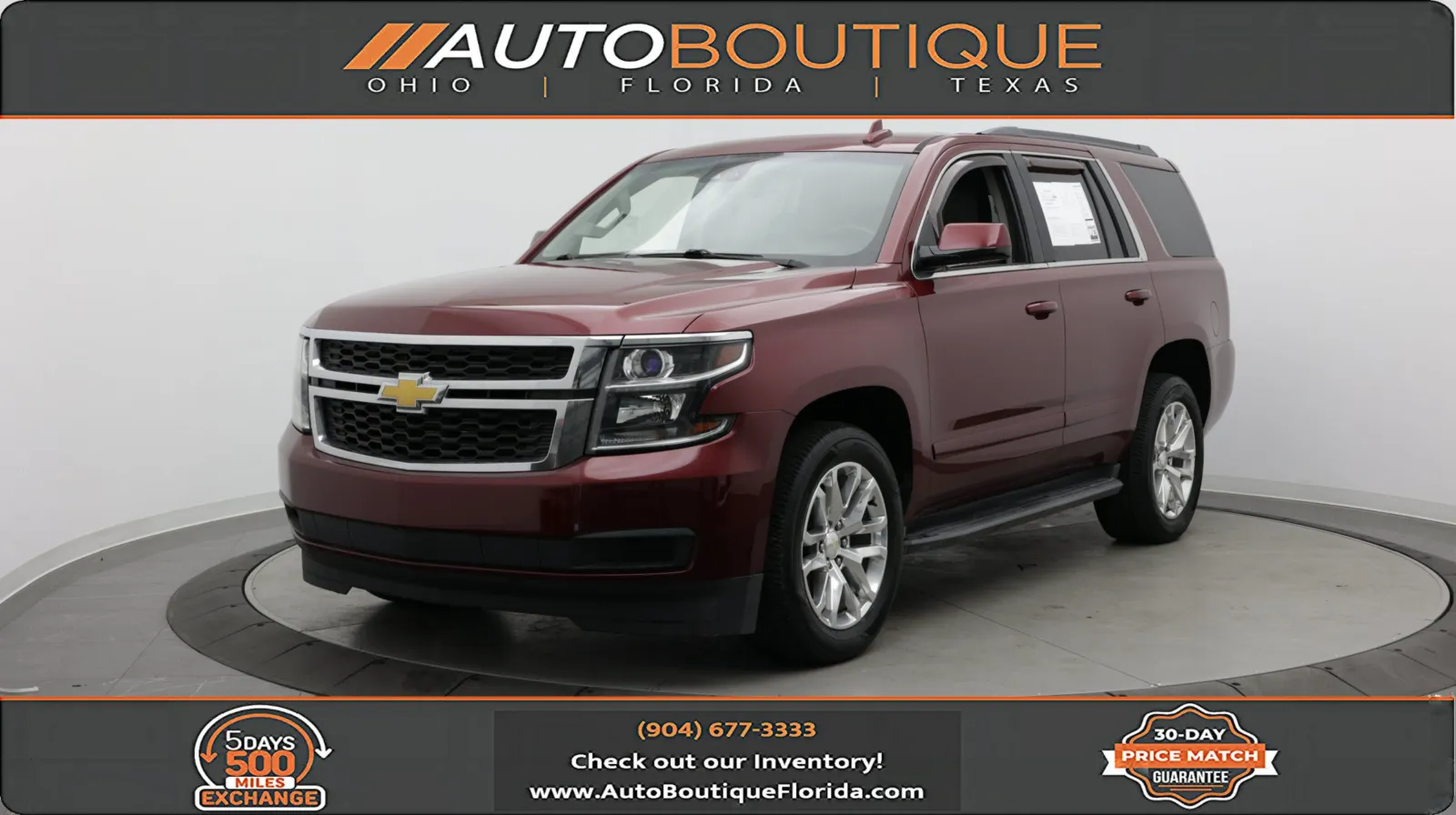 Red 2017 Chevrolet Tahoe LT for sale in Jacksonville, FL