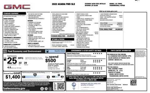 More photos of 2022 GMC Acadia SLE at Auto Boutique Florida, FL