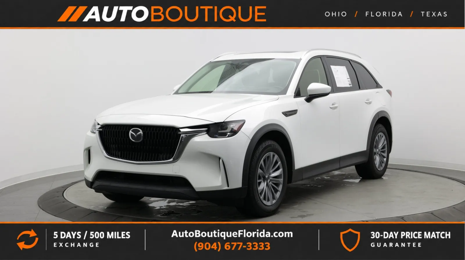 White 2024 Mazda CX-90 3.3 Turbo Preferred Plus for sale in Jacksonville, FL