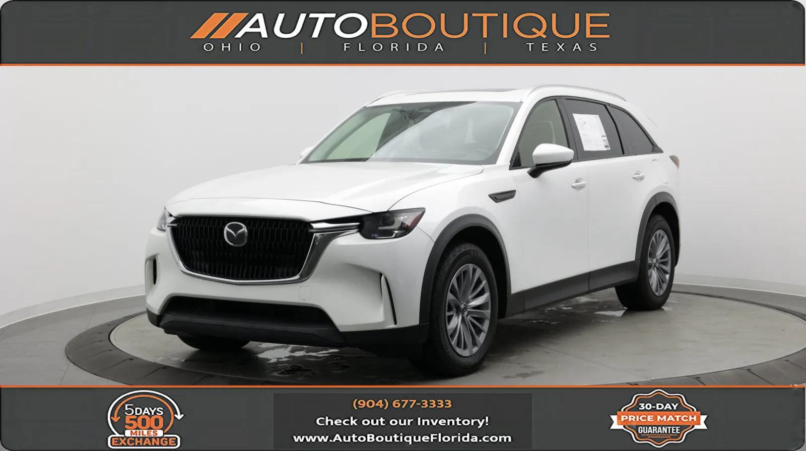 White 2024 Mazda CX-90 3.3 Turbo Preferred Plus for sale in Jacksonville, FL