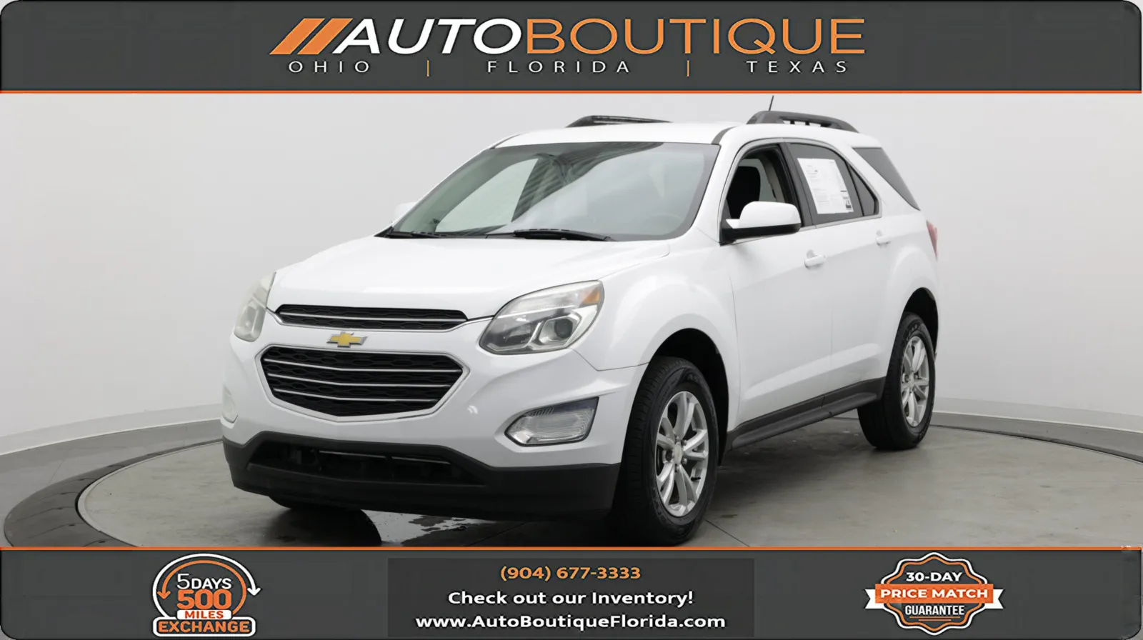 White 2017 Chevrolet Equinox LT for sale in Jacksonville, FL