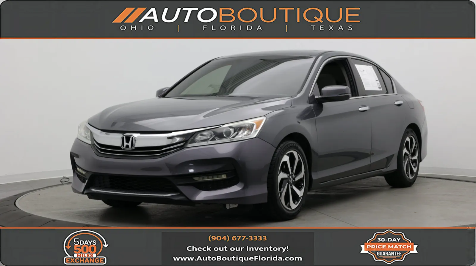 Black 2016 Honda Accord Sedan EX-L for sale in Jacksonville, FL