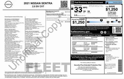 Photos of 2021 Nissan Sentra SV for sale in Jacksonville, FL at Auto Boutique Florida