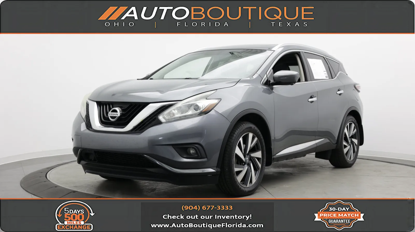 Gray 2017 Nissan Murano Platinum for sale in Jacksonville, FL