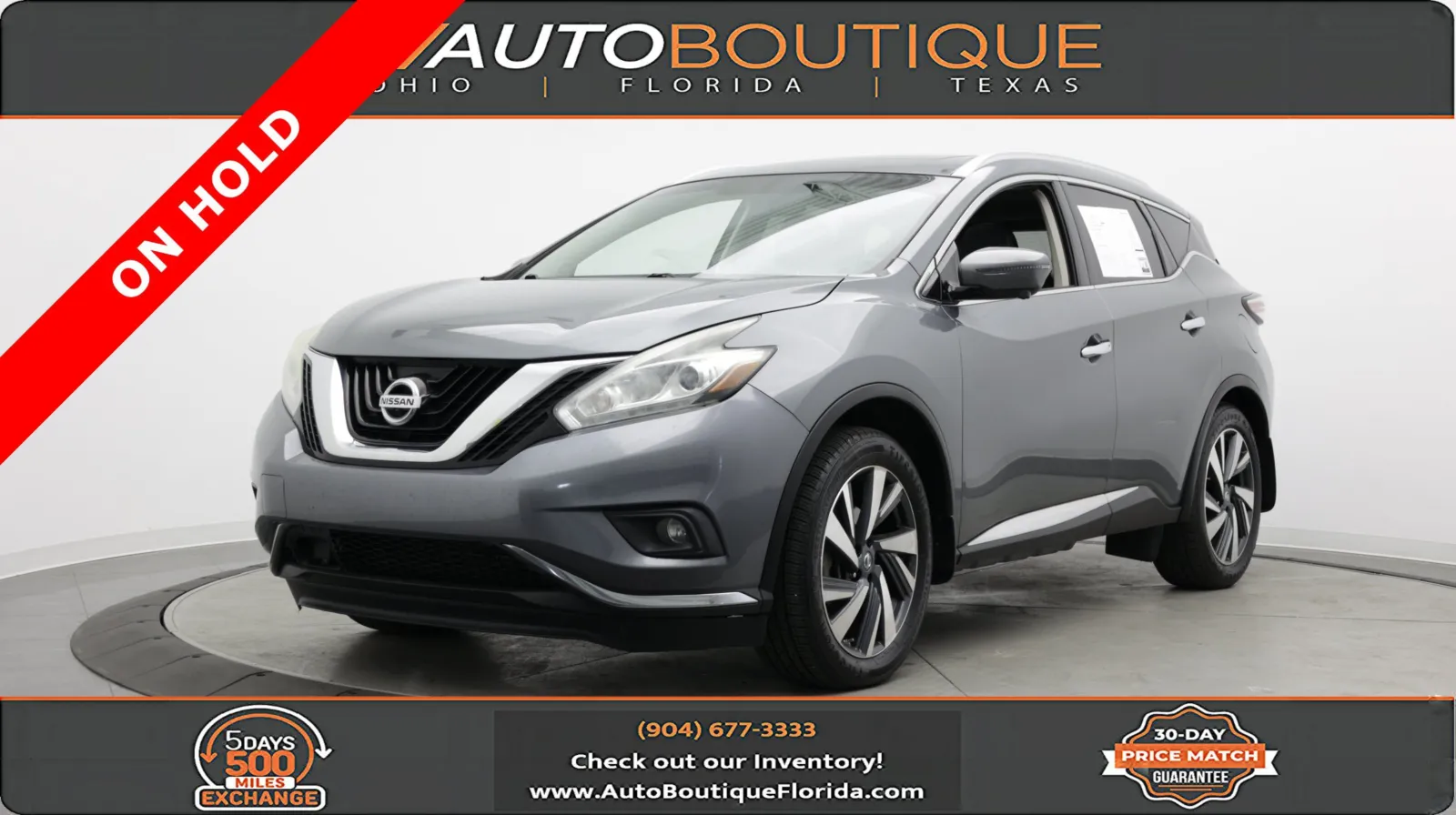 Gray 2017 Nissan Murano Platinum for sale in Jacksonville, FL