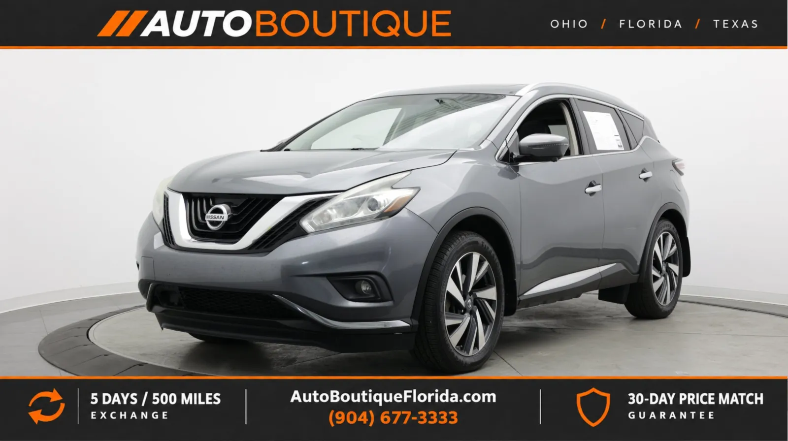 Gray 2017 Nissan Murano Platinum for sale in Jacksonville, FL