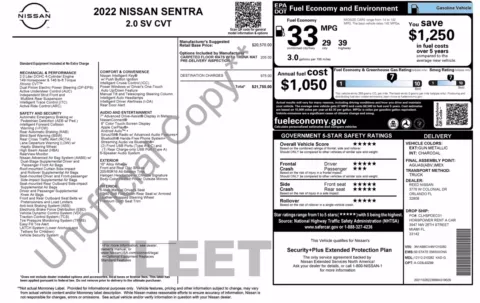 Photos of 2022 Nissan Sentra SV for sale in Jacksonville, FL at Auto Boutique Florida