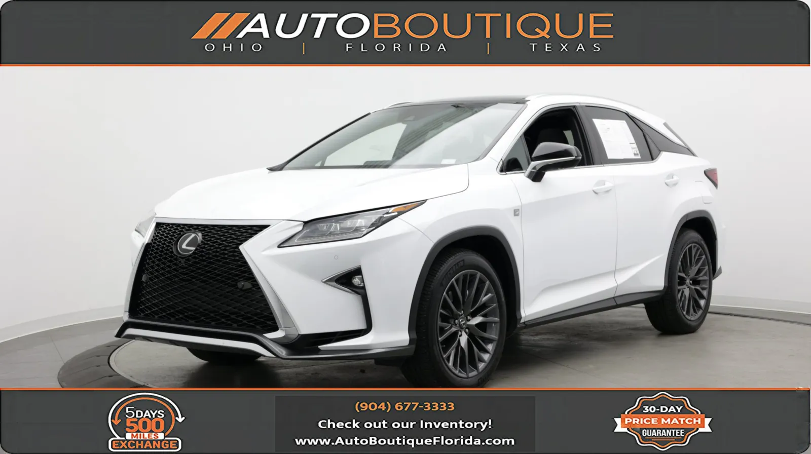 White 2017 Lexus RX 350 F Sport for sale in Jacksonville, FL