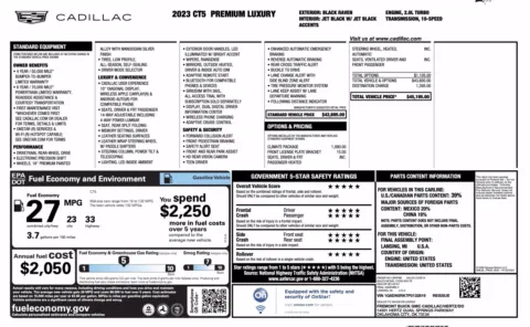Photos of 2023 Cadillac CT5 Premium Luxury for sale in Jacksonville, FL at Auto Boutique Florida