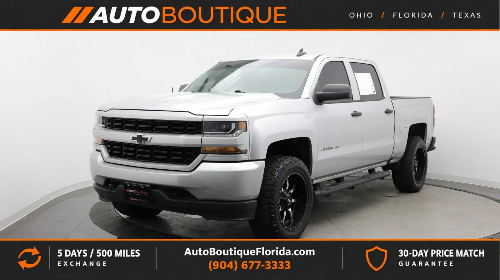 Silver 2018 Chevrolet Silverado 1500 Custom for sale in Jacksonville, FL