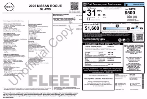 Photos of 2026 Nissan Rogue SL for sale in Jacksonville, FL at Auto Boutique Florida
