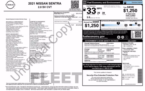 Photos of 2021 Nissan Sentra SV for sale in Jacksonville, FL at Auto Boutique Florida