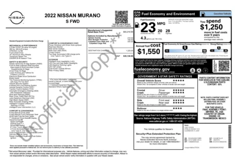 Photos of 2022 Nissan Murano S for sale in Jacksonville, FL at Auto Boutique Florida