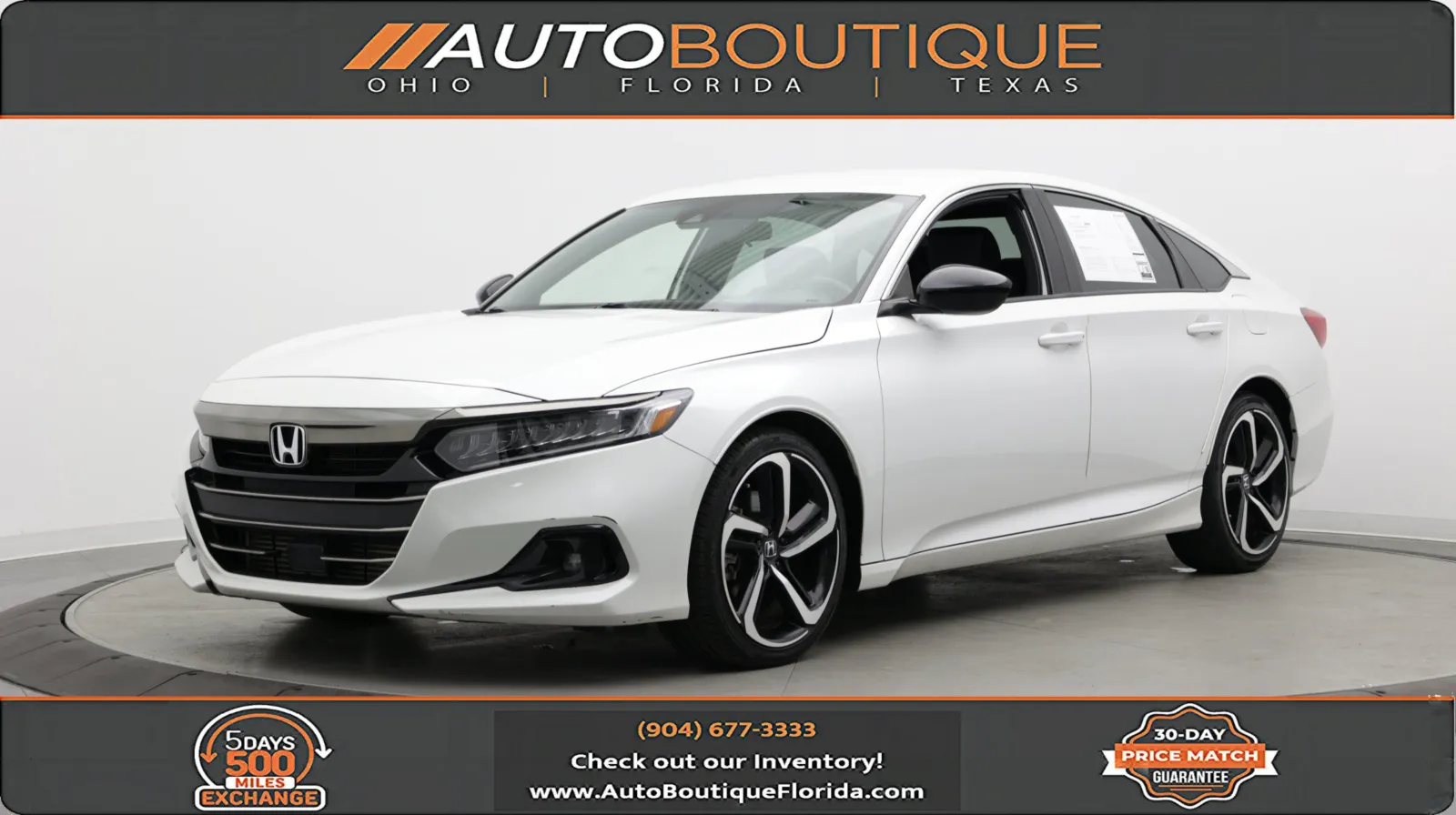 White 2021 Honda Accord Sedan Sport for sale in Jacksonville, FL