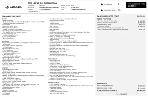 Photos of 2019 Lexus IS 300 for sale in Jacksonville, FL at Auto Boutique Florida