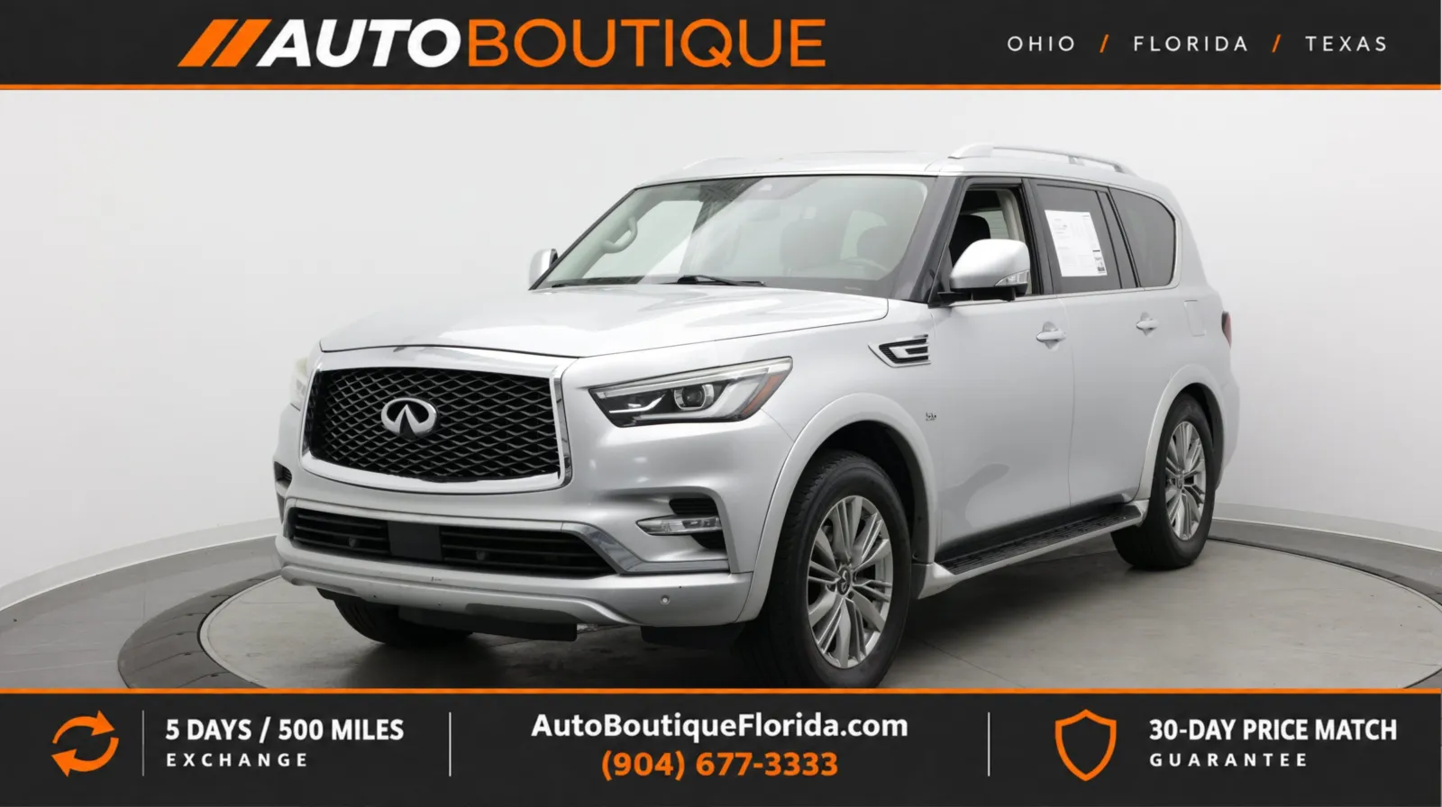 Silver 2018 INFINITI QX80 for sale in Jacksonville, FL