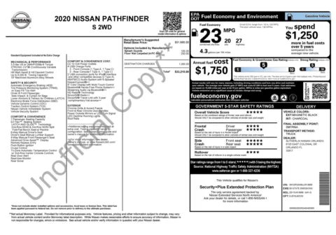 Photos of 2020 Nissan Pathfinder S for sale in Jacksonville, FL at Auto Boutique Florida