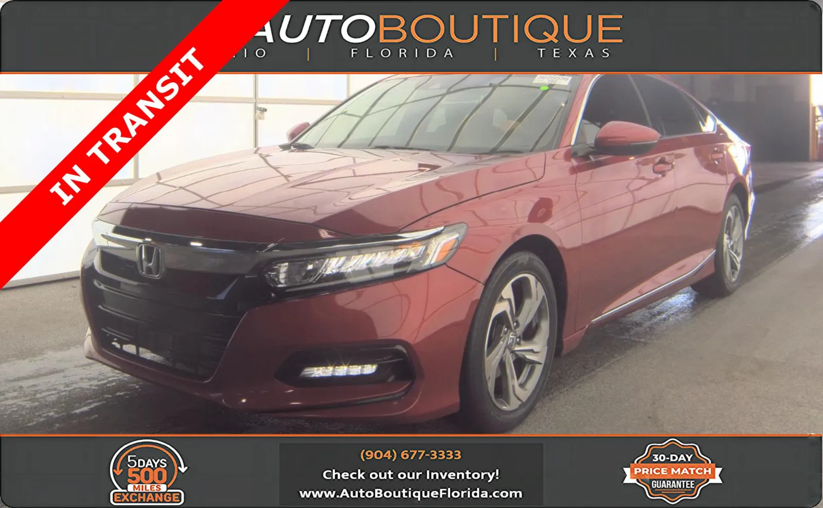 Red 2018 Honda Accord Sedan EX-L 1.5T for sale in Jacksonville, FL