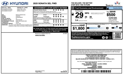 More photos of 2025 Hyundai Sonata SEL at Auto Boutique Florida, FL