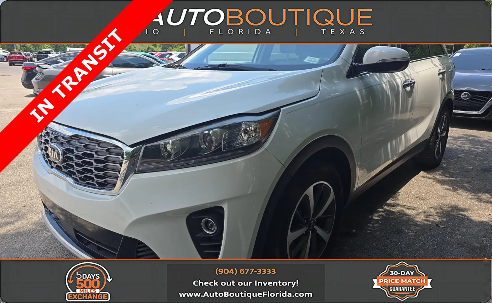 White 2019 Kia Sorento EX V6 for sale in Jacksonville, FL