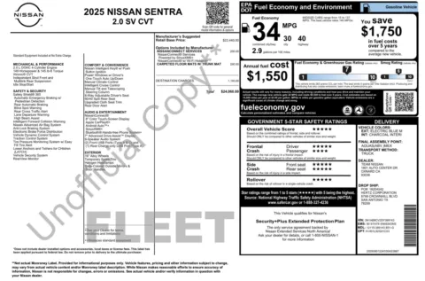 Photos of 2025 Nissan Sentra SV for sale in Jacksonville, FL at Auto Boutique Florida