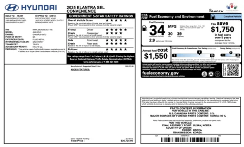 More photos of 2025 Hyundai Elantra SEL Convenience at Auto Boutique Florida, FL