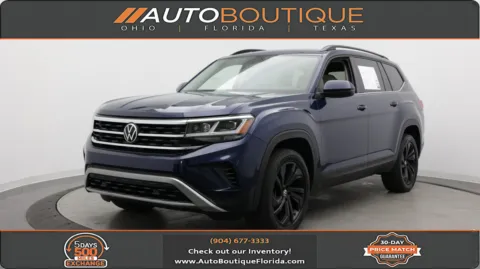 Blue 2022 Volkswagen Atlas 3.6L V6 SE w/Technology for sale in Jacksonville, FL
