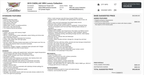 Photos of 2015 Cadillac SRX Luxury Collection for sale in Jacksonville, FL at Auto Boutique Florida