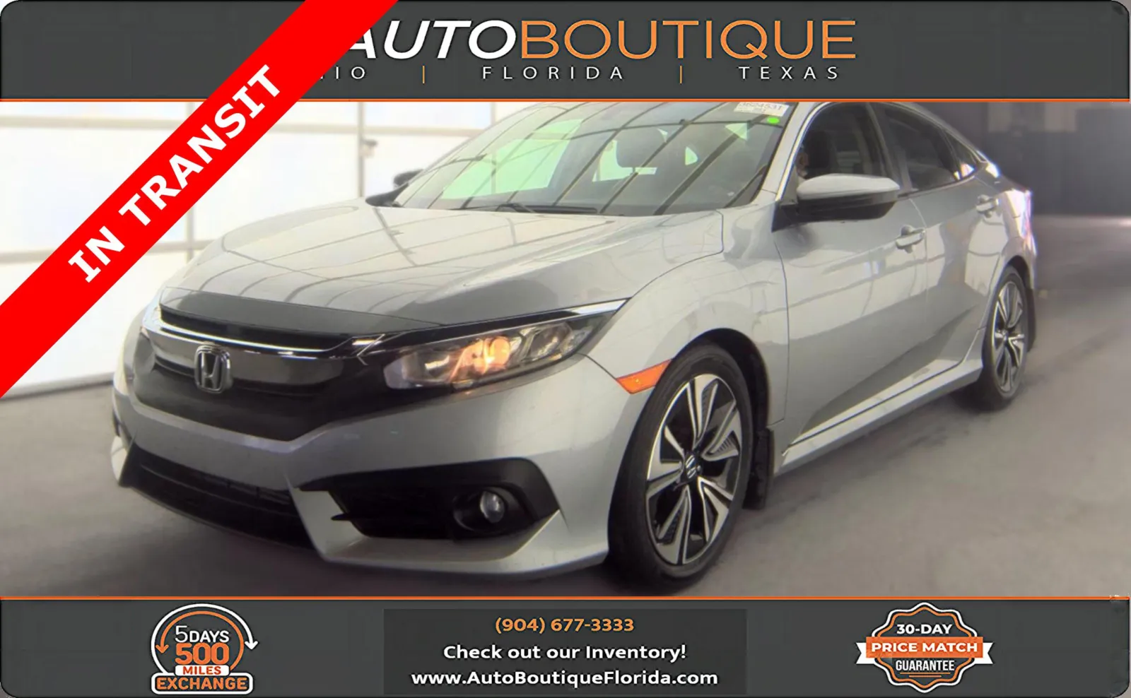 Silver 2016 Honda Civic Sedan EX-L for sale in Jacksonville, FL